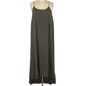 PS The Label Dress Sleeveless‎ Olive Green Maxi Halter Dress XS Minimalist